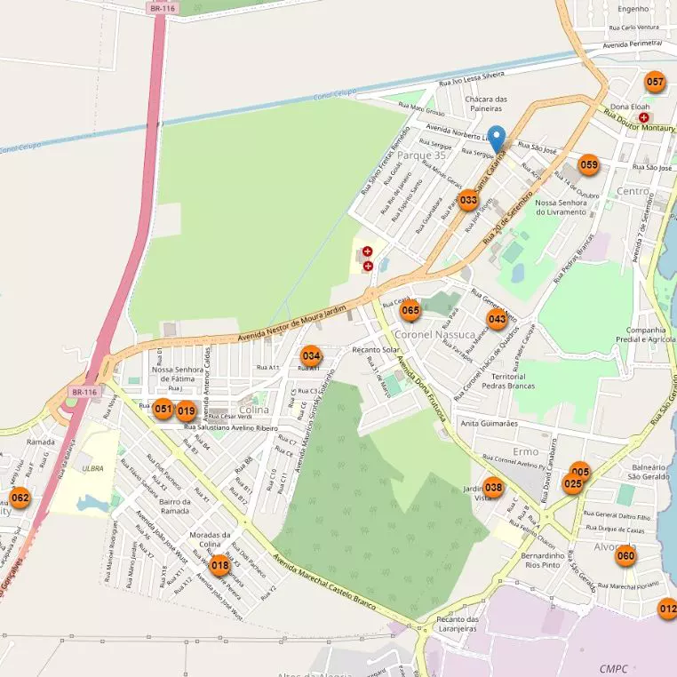 Expedição de pedidos no mapa