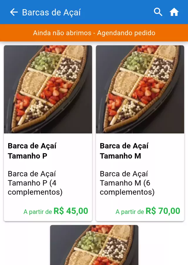 Cardápio digital de açaiteria no Gomanda — produtos com foto e preço (Açaí da Esquina)