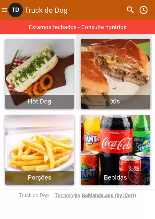 Cardápio digital de food truck no Gomanda