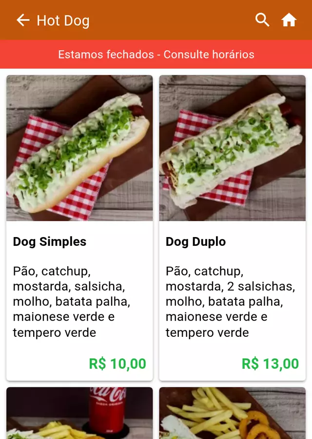 Cardápio digital de food truck no Gomanda — produtos com foto e preço (Truck do Dog)