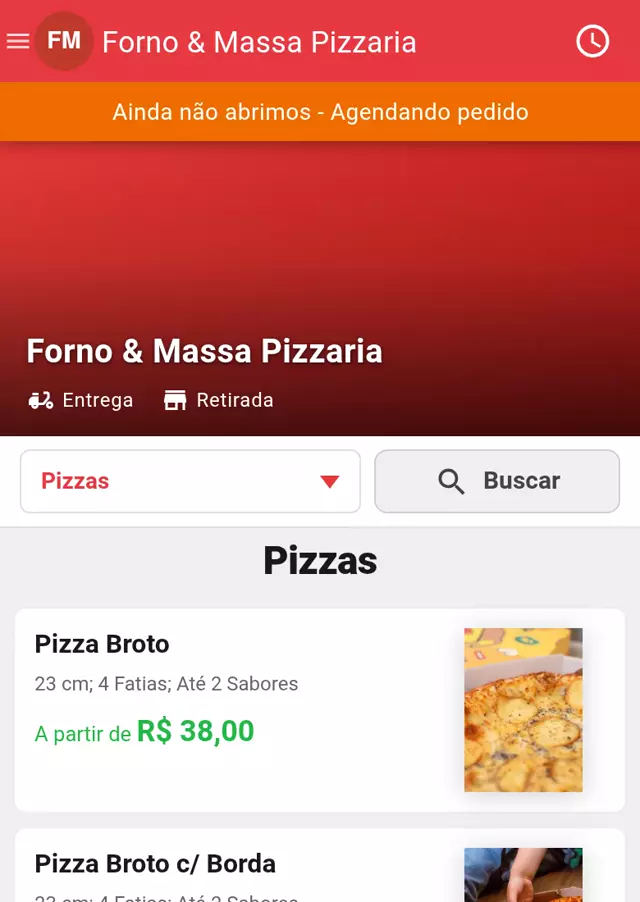 Cardápio digital de pizzaria no Gomanda