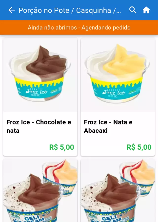 Cardápio digital de sorveteria no Gomanda — produtos com foto e preço (Gelato Bello)
