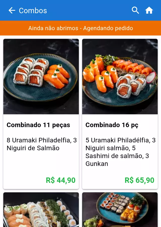Cardápio digital de sushi e restaurante japonês no Gomanda — produtos com foto e preço (Sakura Sushi)